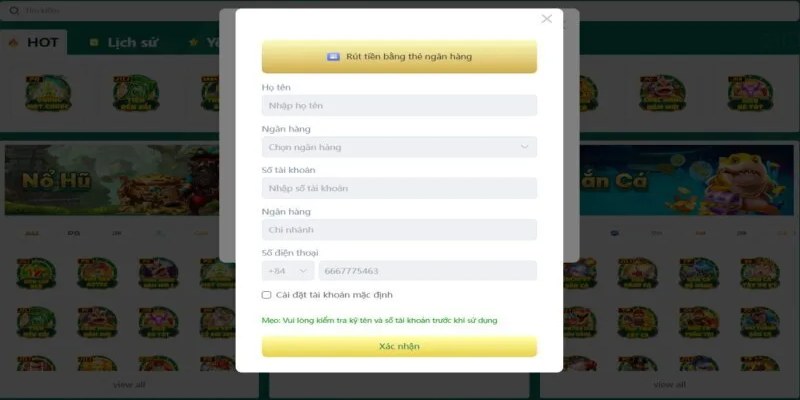 Hướng dẫn rút tiền tại K8CC